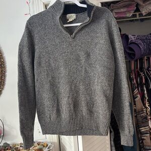 L.L. Bean Charcoal Zip-Up Men's Sweater